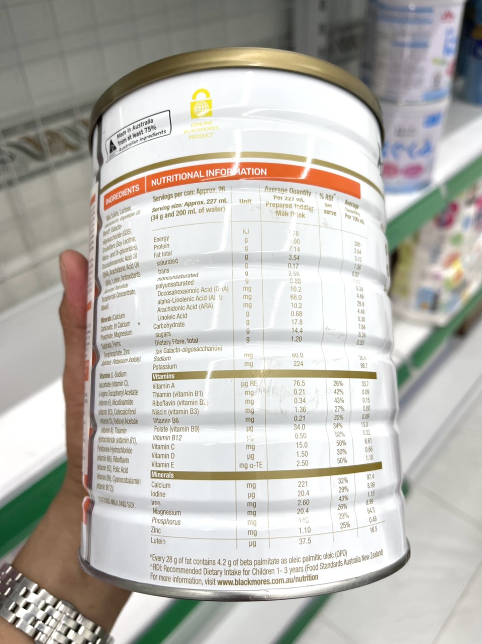 Sữa Bột BLACKMORES Nội Địa Úc số 3 - 900gr
