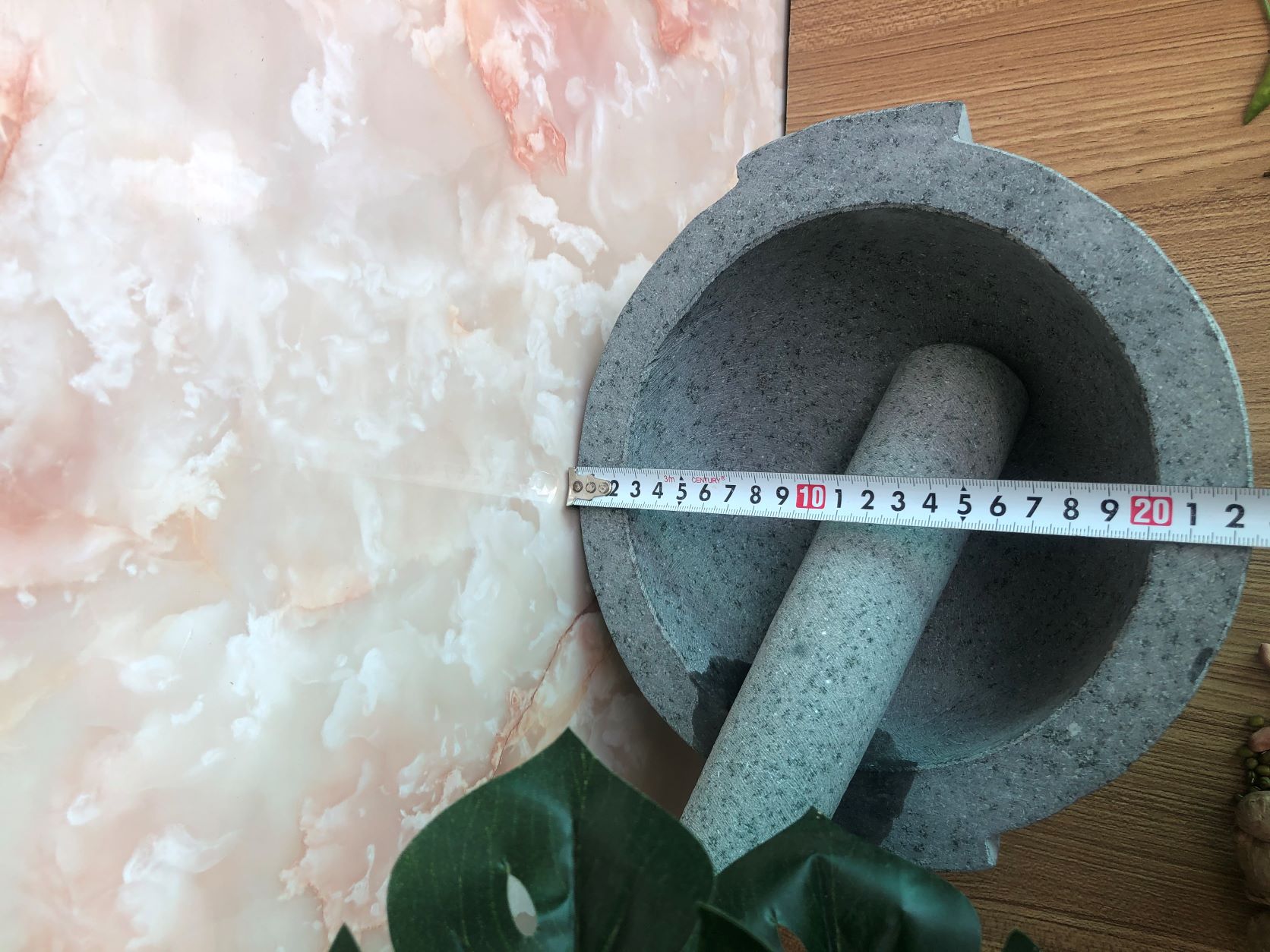 bộ sản phẩm cối đá + chày đá đường kính 22cm