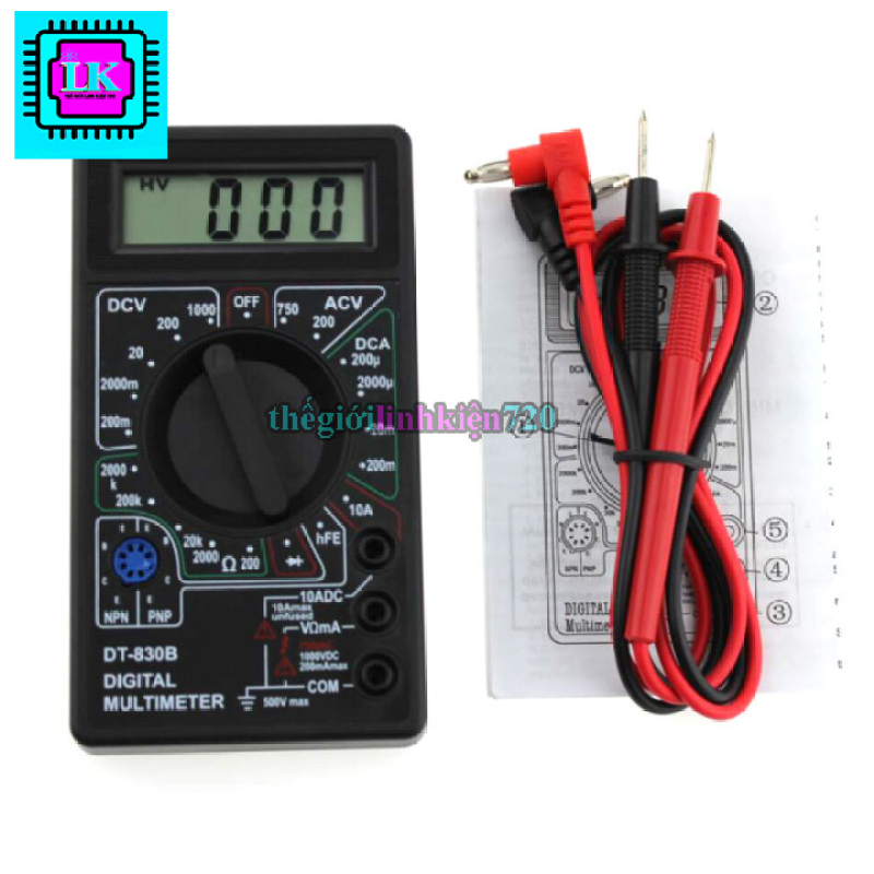 Đồng hồ đo điện volt ohm amp ac/dc đa năng digital multimeter dt830b
