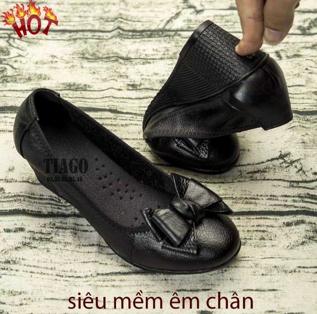 giầy cao gót chun đế xuồng nữ da mềm ôm chân.