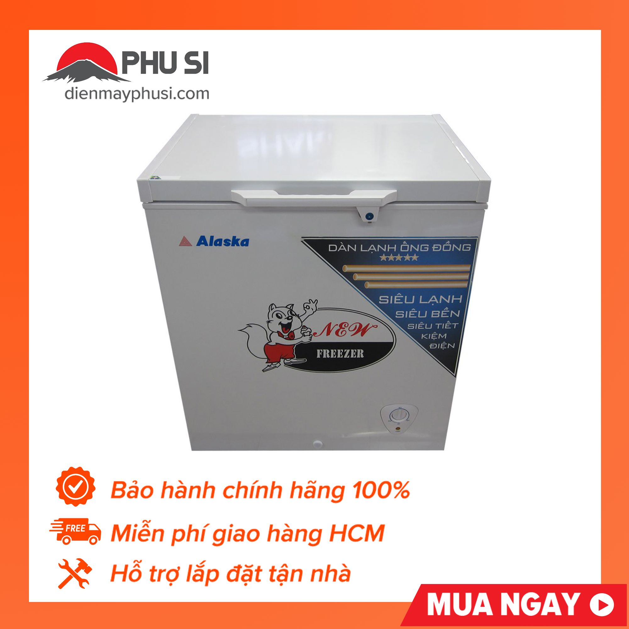 [Trả góp 0%]Tủ Đông Alaska 300 Lít BD-300C