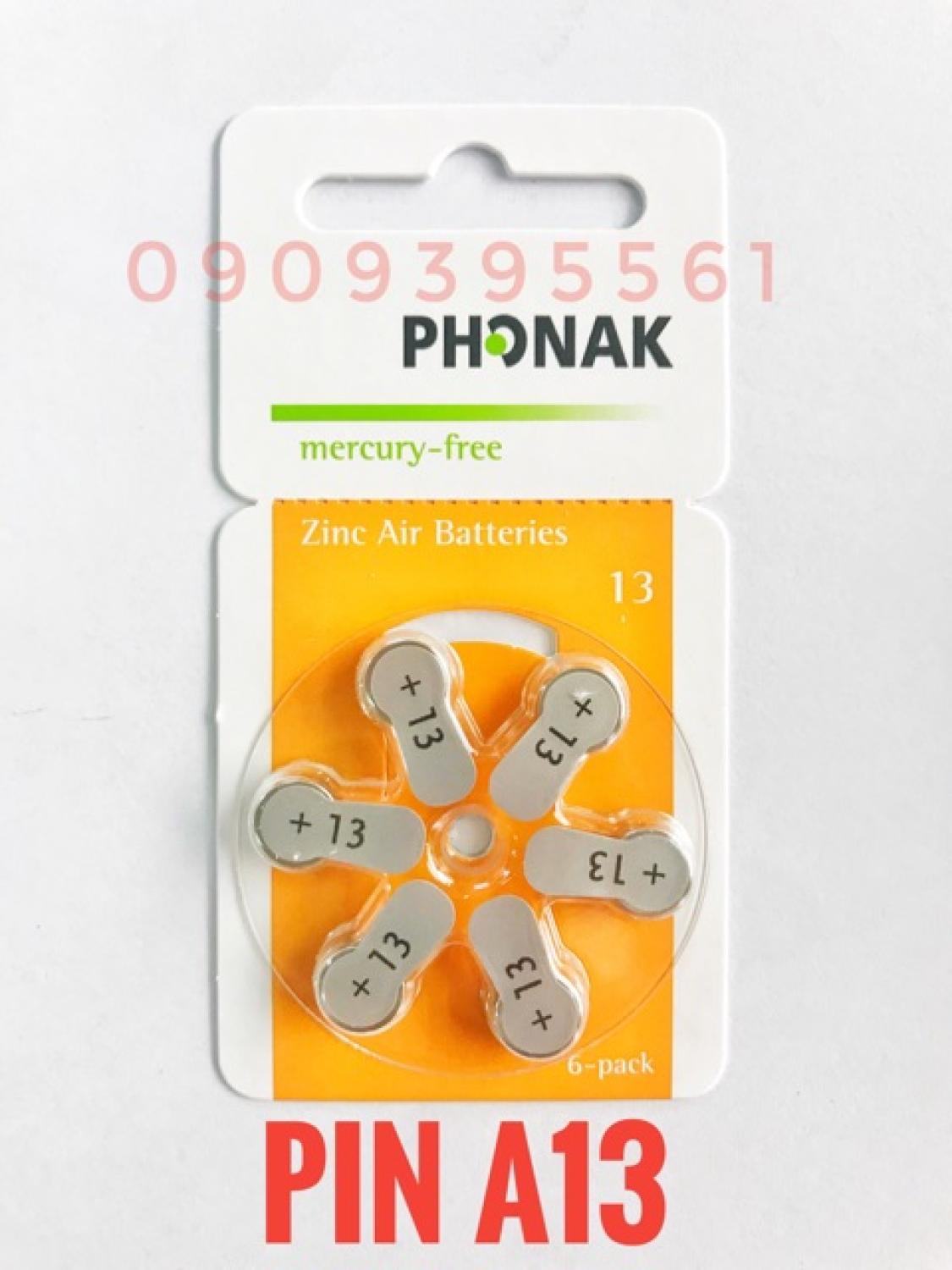 Pin Máy Trợ Thính Phonak A13 Vỉ 6 Viên