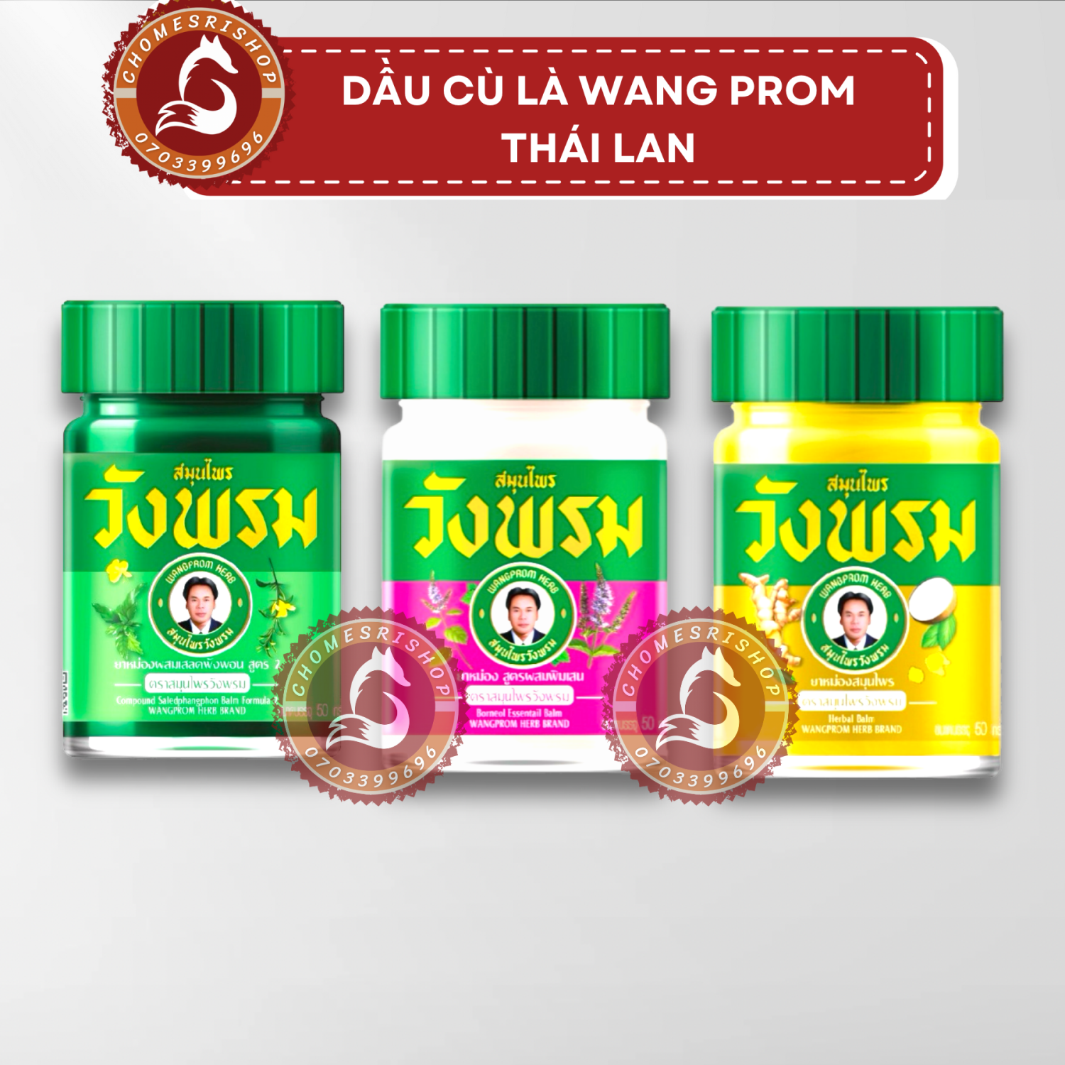[100% thá¡] Dầu cù là Wang Prom thá¡ Lan 50gr