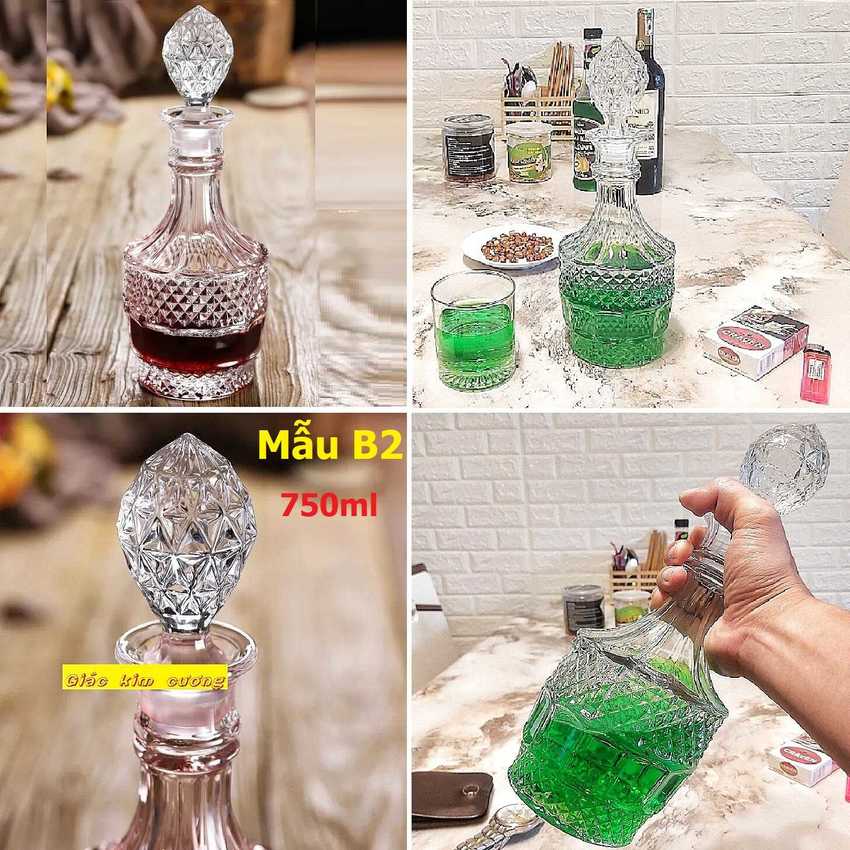 Glass wine bottle 750ML – High Cylinder shape – 1 bottle - B2 pattern