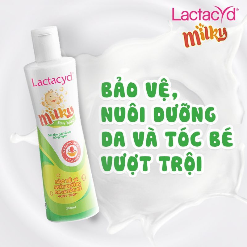 SỮA TẮM GỘI TOÀN THÂN CHO BÉ LACTACYD MILKY (250ML/CHAI)