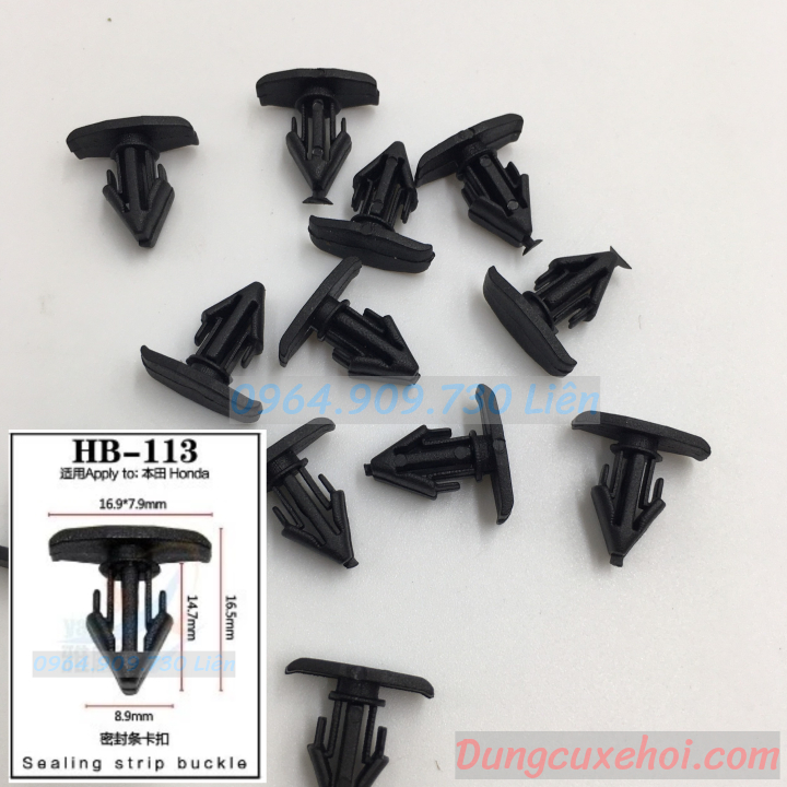 Bộ 20 đinh tán , chốt vít nở vit Nhựa Loại 1 cho xe hơi ôtô honda Nhựa Nylon Polyme HB113