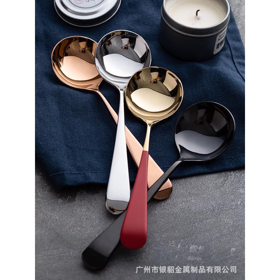 Sét 5 thìa inox mạ vàng cao cấp