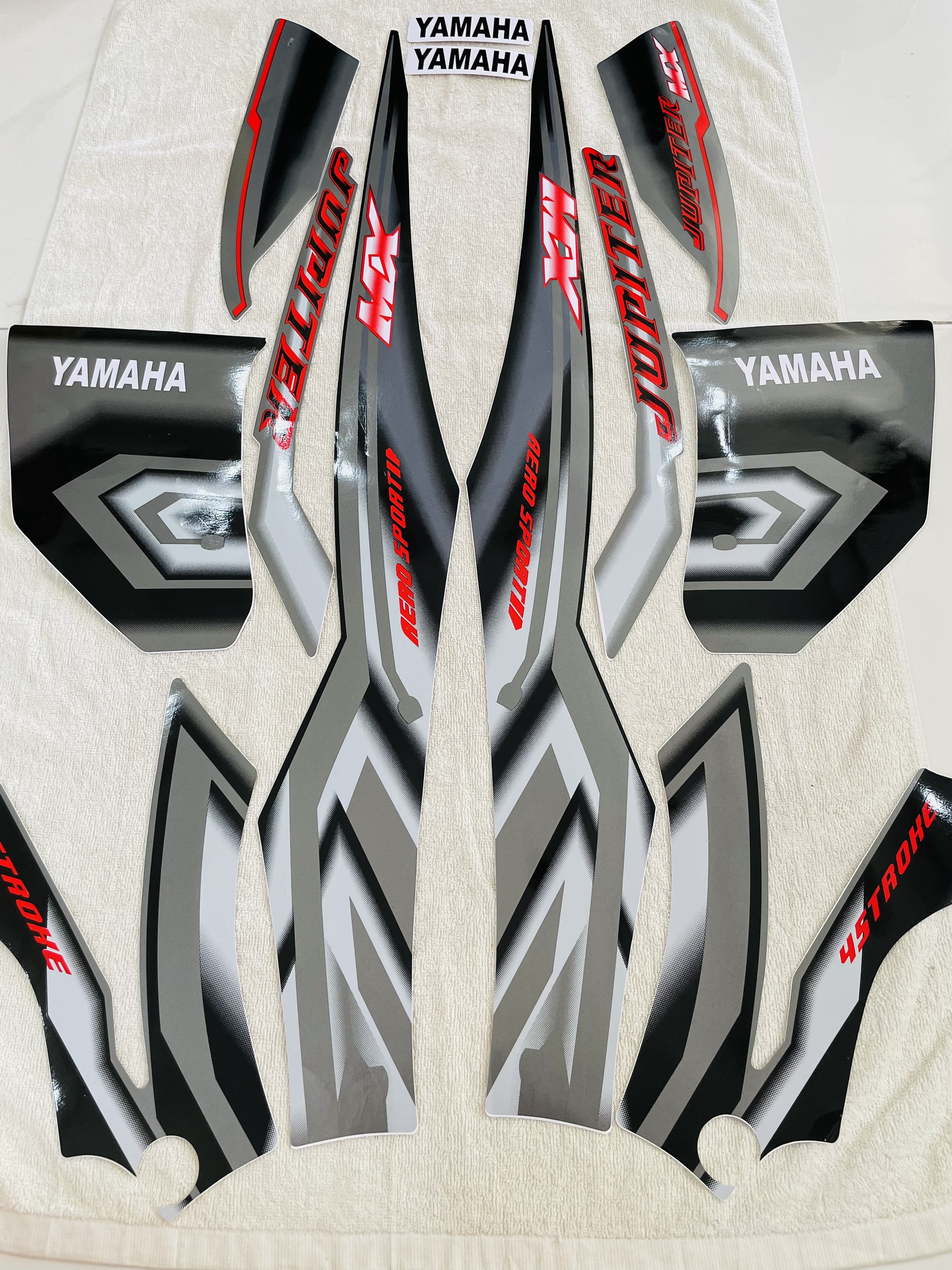 Bộ tem decal dán xe máy Yamaha Jupiter Mx màu xám zin thái siêu đẹp