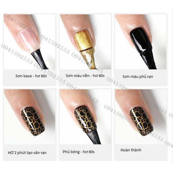Set 9 chai sơn móng gel nứt mã CR