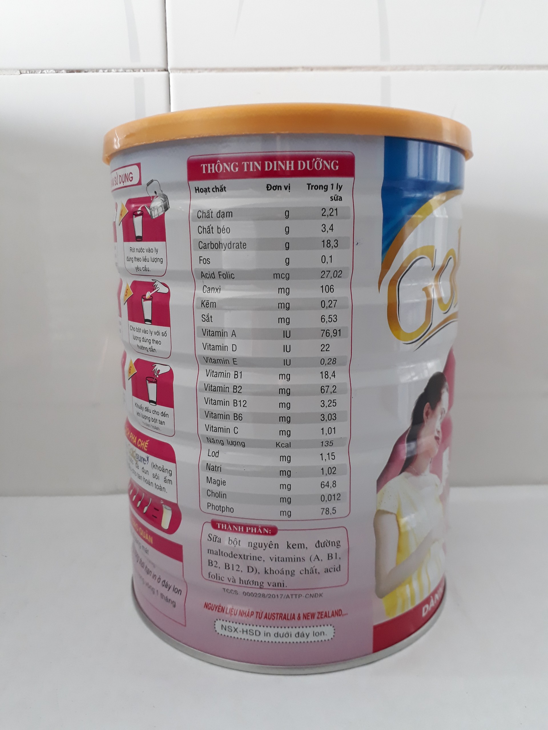 SỮA DÀNH CHO BÀ BẦU GOLDSURE LON 900G