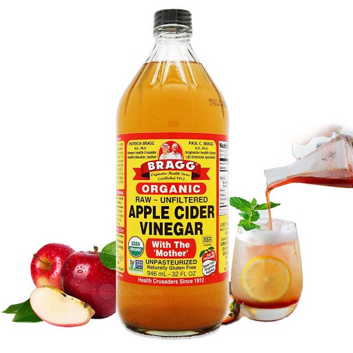 Giấm táo hữu cơ bragg 473ml & 946ml - hàng mỹ