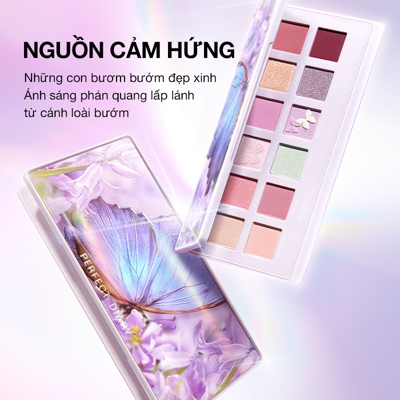 Bảng Phấn Mắt Màu Nhũ Perfect Diary 12 Màu