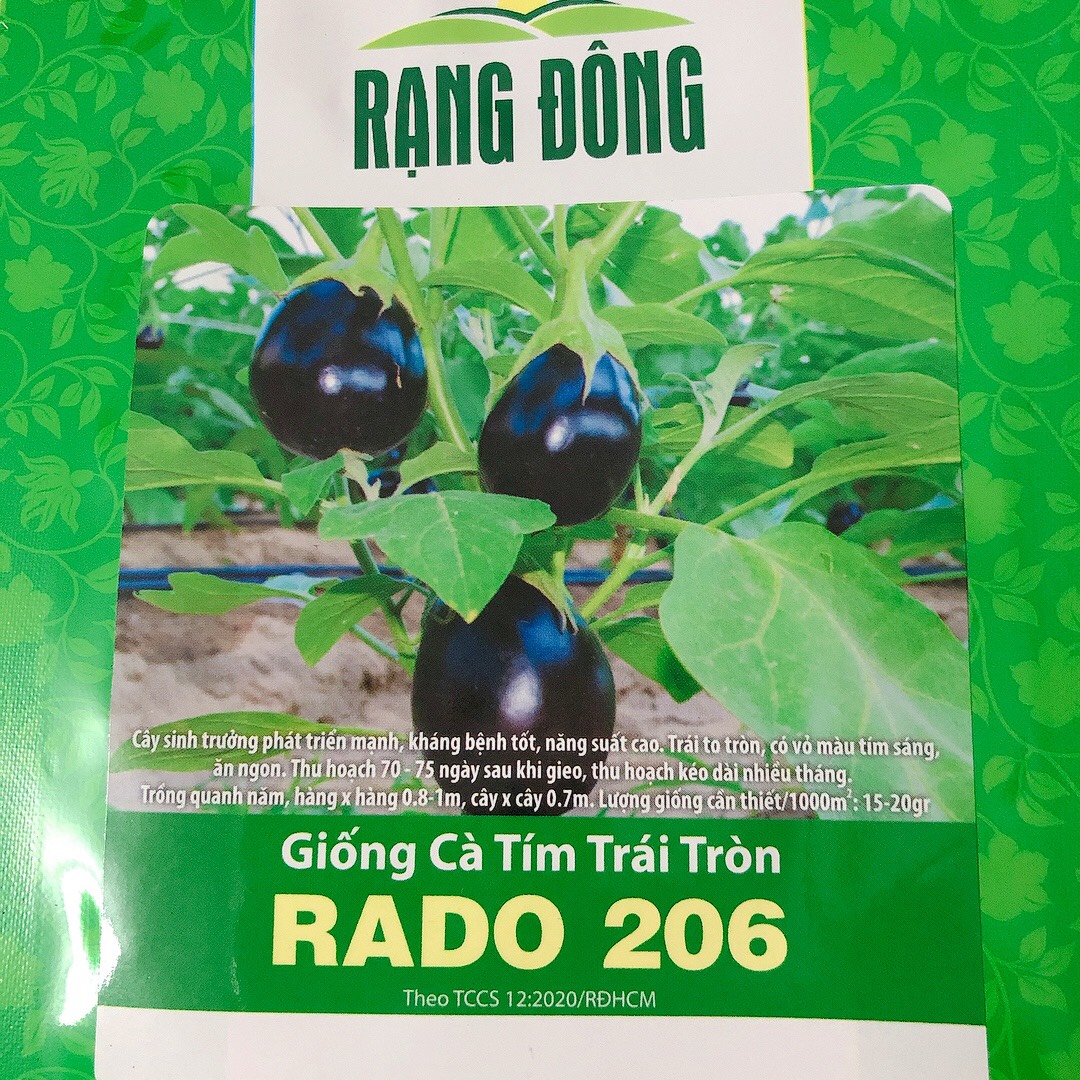 [HCM]Hạt giống RD Cà tím trái tròn Rado 206 gói 0.5gr