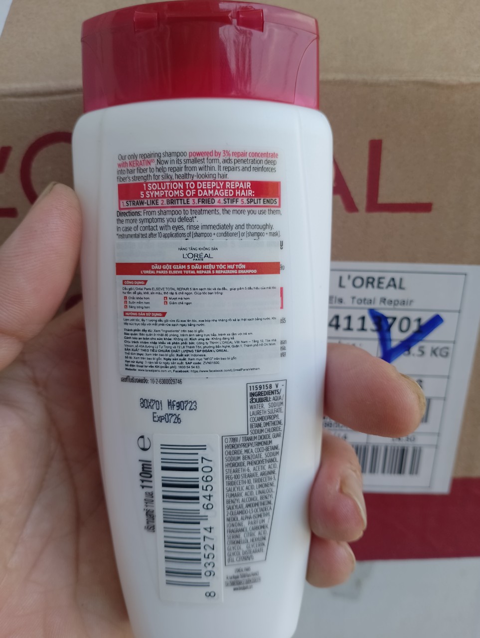 Dầu gội dưỡng tóc L'Oréal Elseve tinh dầu nước hoa-110ml