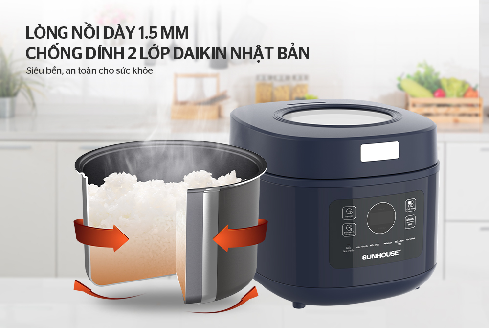 Nồi cơm điện 1 lit Sunhouse SHD8802