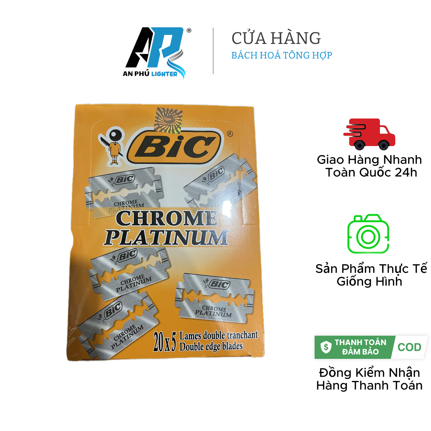 Lưỡi Lam BiC - Hộp 100 Lưỡi - Lam Cạo Râu