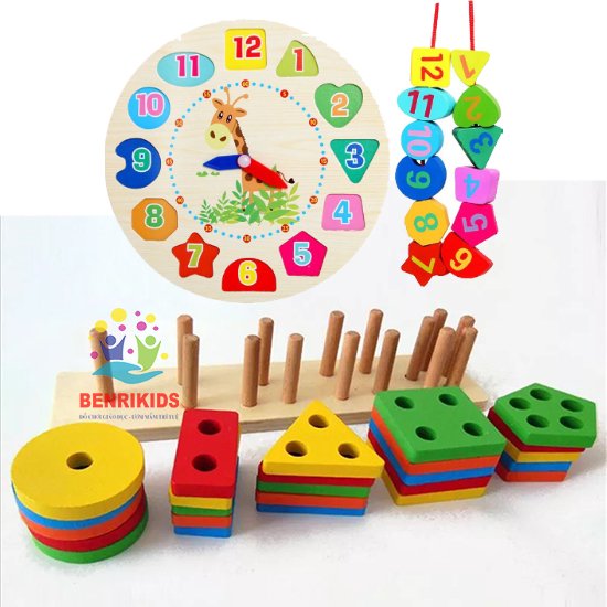 Br02x acrylic boy and girl wooden educational easel beads string see through building block sets brain teaser development toy