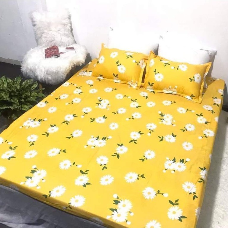 Bộ ga gối poly cotton chun bọc đệm, drap giường bọc nệm giá rẻ