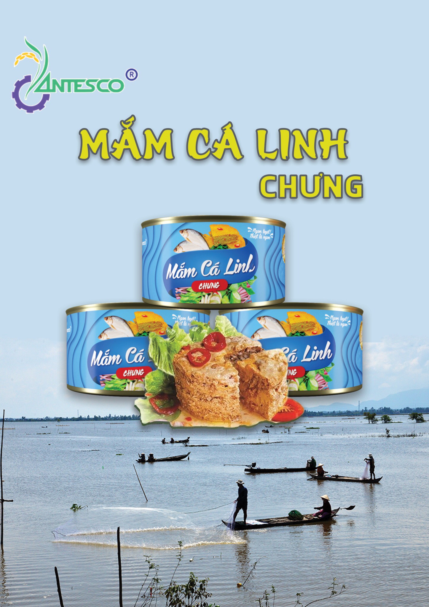 Mắm cá linh chưng lon 200gram Antesco