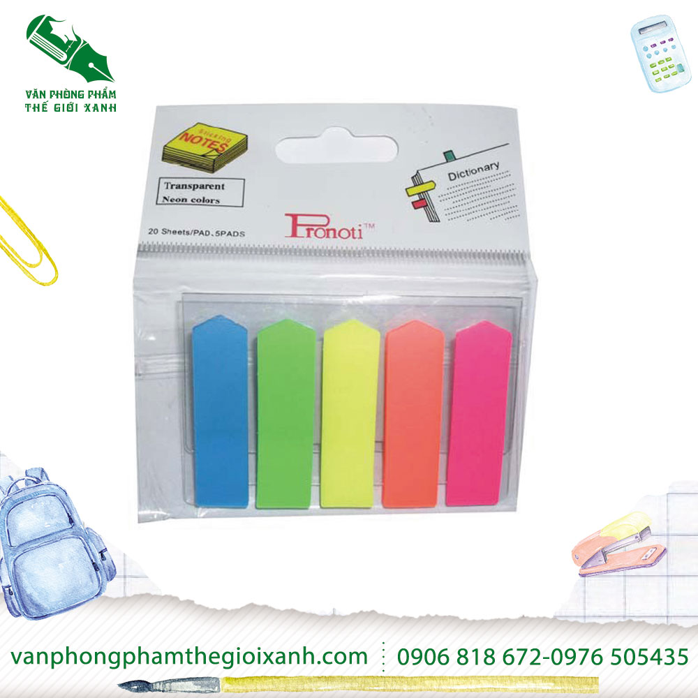 Miếng dán phân trang 5 màu