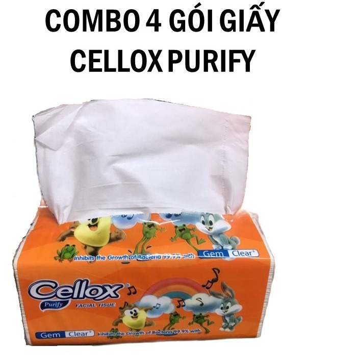 COMBO 4 GÓI KHĂN GIẤY RÚT CELLOX 260 TỜ 250G/ GÓI