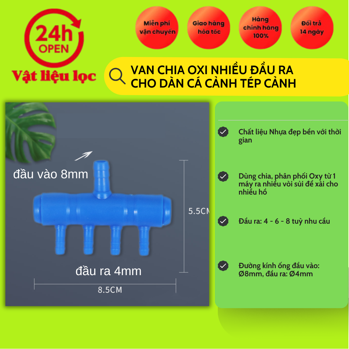 đầu chia oxy 6-10-12-16