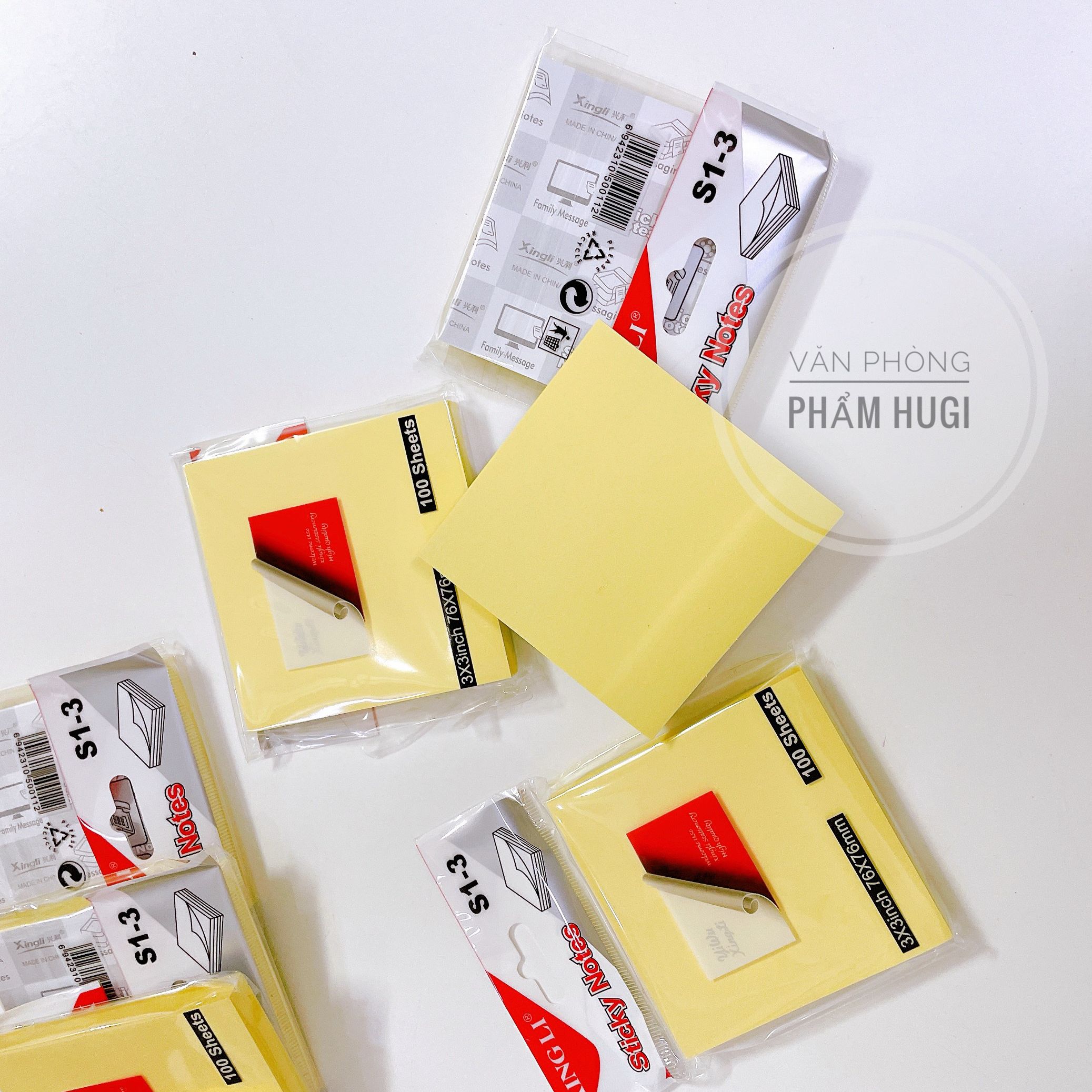 Giấy notes vàng hình vuông (76x76mm) xấp gồm 100 tờ