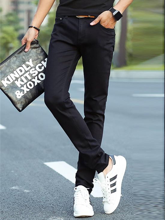 QUẦN JEAN NAM SKINNY  ĐEN TRƠN