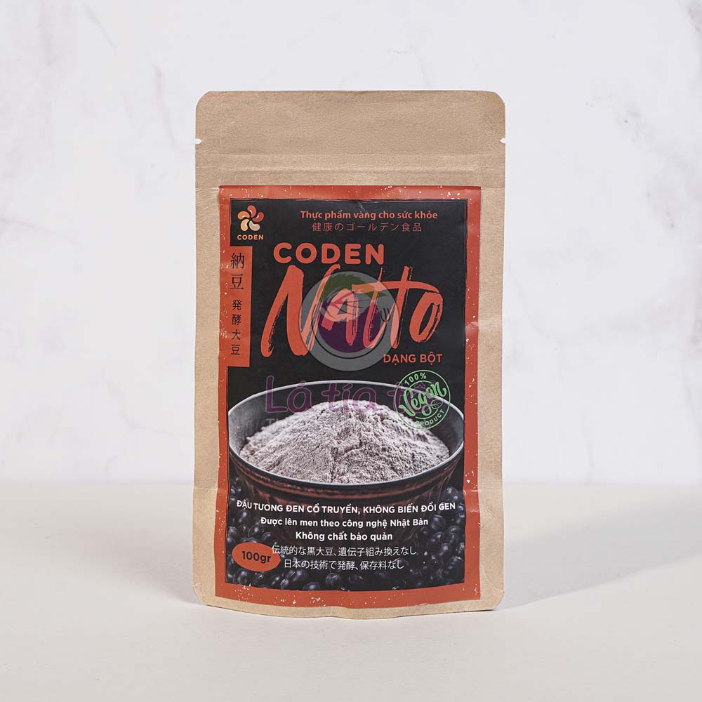 NATTO ĐẬU TƯƠNG ĐEN BỘT 100GR- LÁ TÍA TÔ