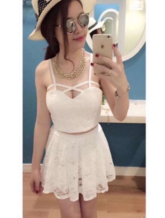 Áo thun nữ Đan dây croptop