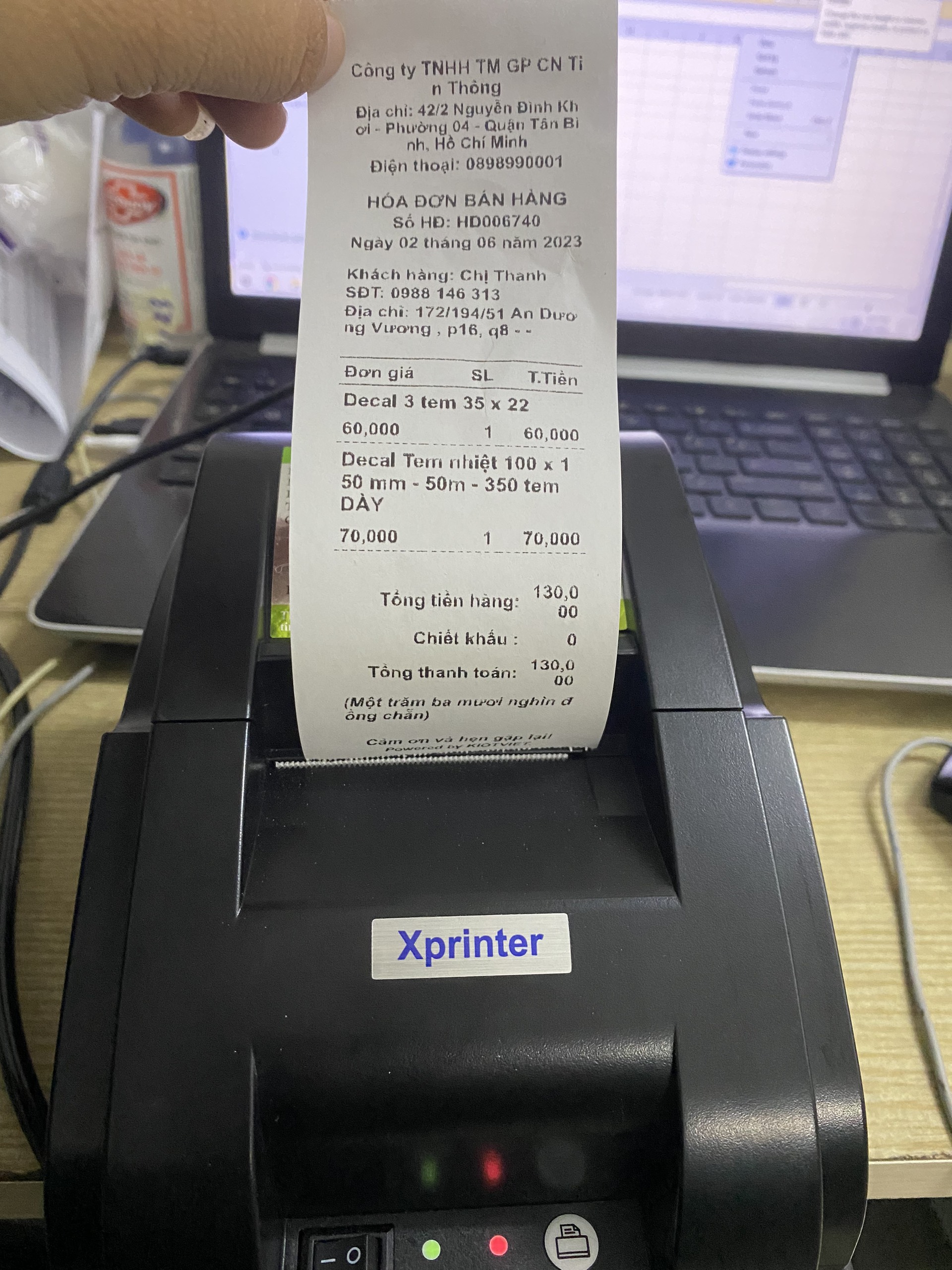 Máy in hóa đơn XPRINTER 58IIH GIẤY 58mm + 1 CUỘN BILL TEST