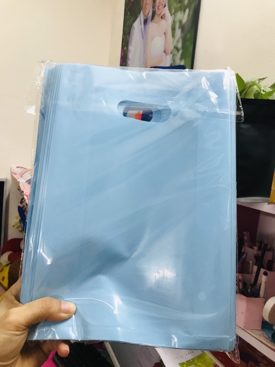 {1kg/size} - túi nilon PE bóng dẽo MÀU XANH NGỌC