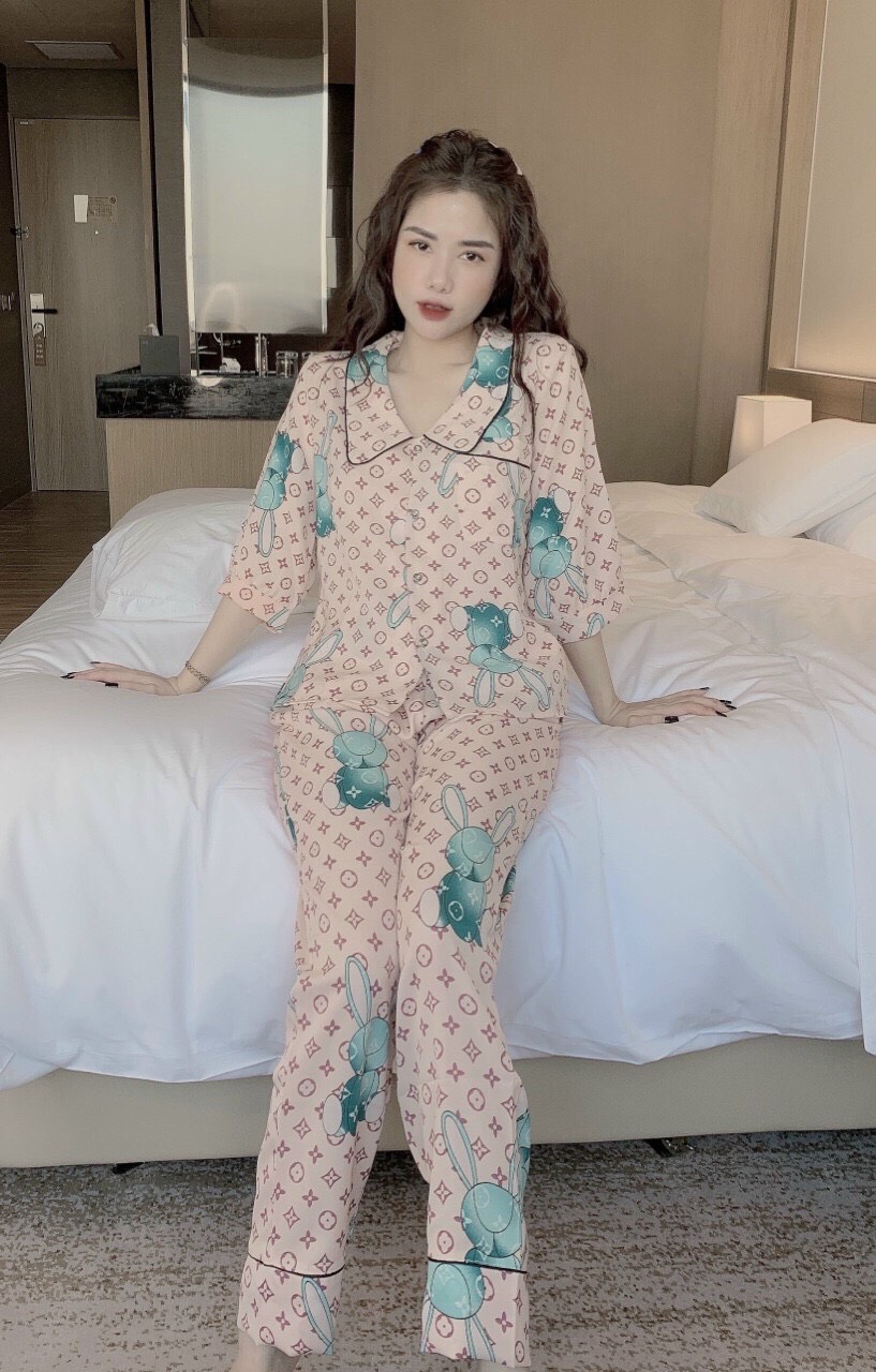 Bộ pijama tay lỡ lụa Mango cao cấp (size 40-60kg)