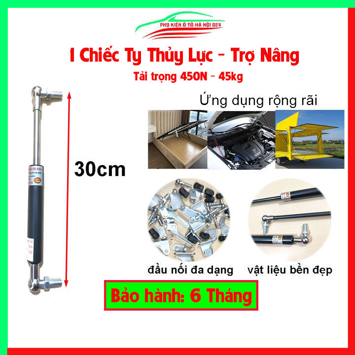 1 Cây ty thủy lực, ben hơi dài 30cm chịu lực 450N-45kg/1 cây chống nắp capo, cốp ô tô, cánh cửa công nghiệp trợ nâng, trợ lực tốt
