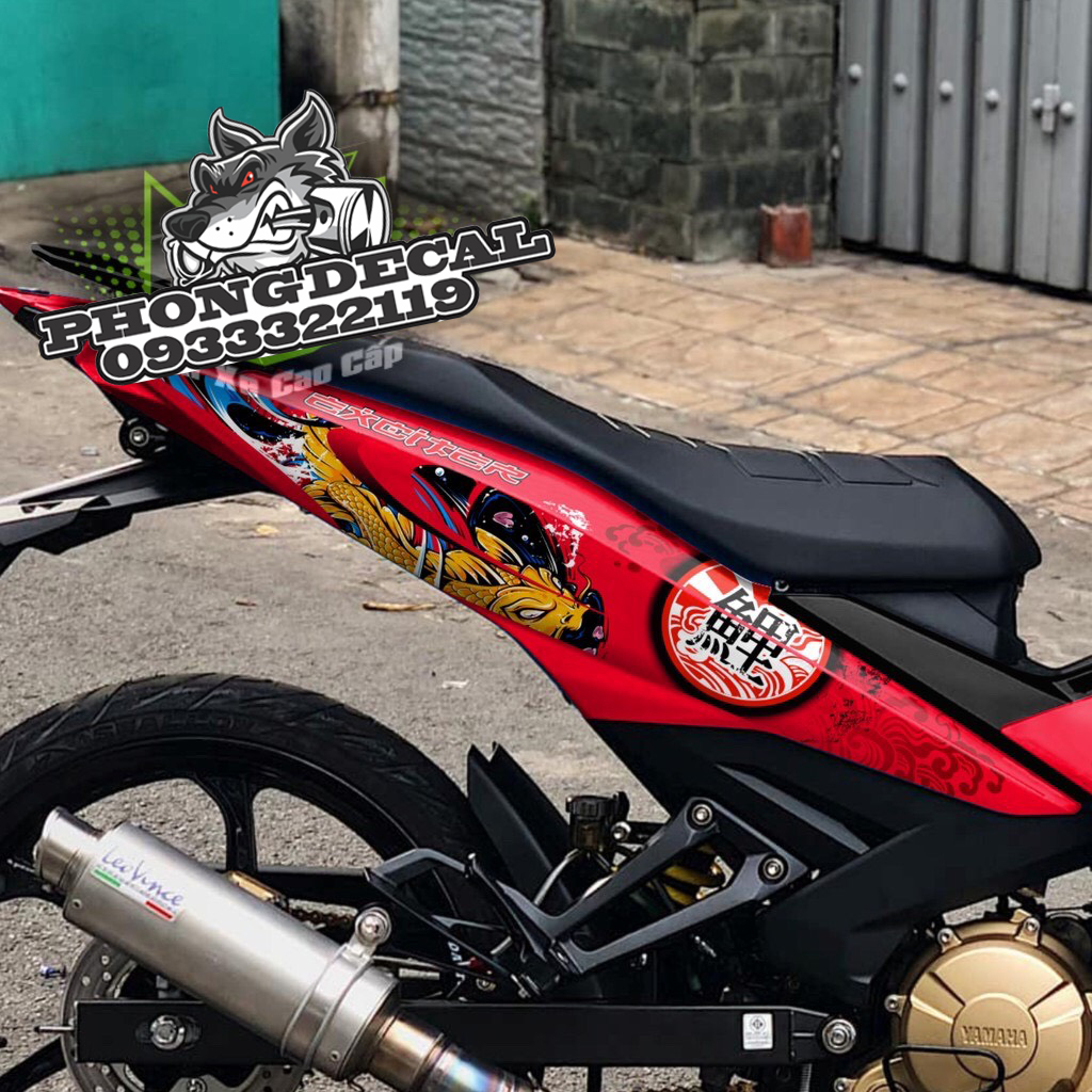 Tem Rời Yamaha Exciter 150 Cá Chép Dán XE Đỏ