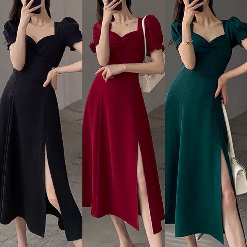 FreeshipMAX [HCM] ĐẦM XÒE NHÚN NGỰC TAY PHỒNG