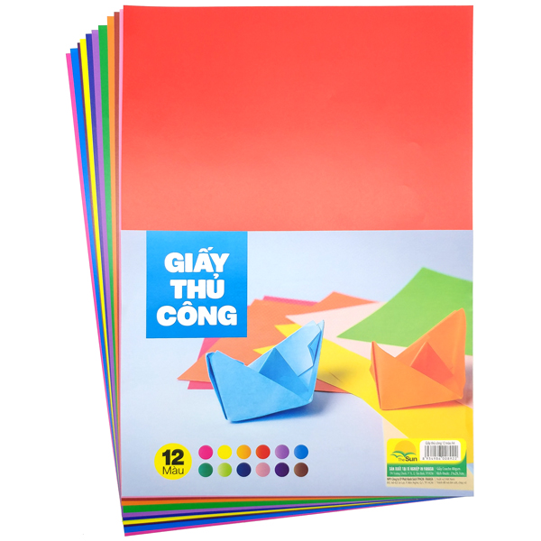 Giấy thủ công 12 màu a4 - the sun