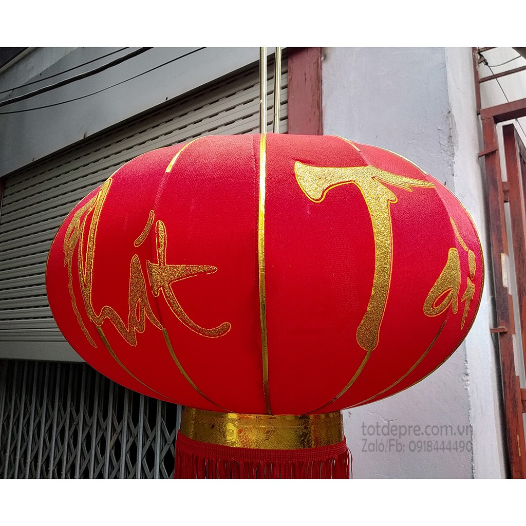 Đèn lồng Tết cao cấp cao 60cm đường kính 45cm