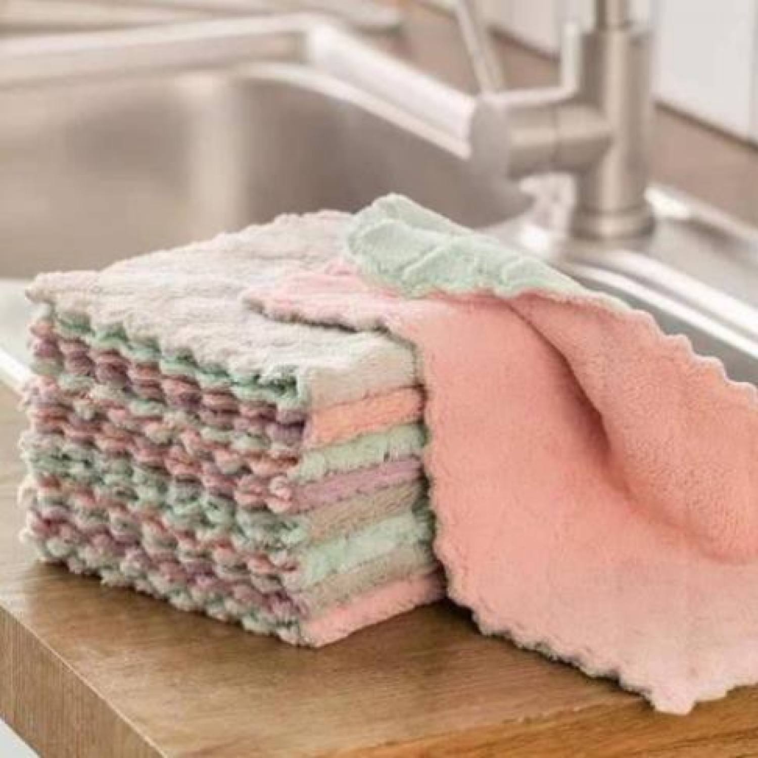 Khăn Lau Bếp Đa Năng 2 Mặt Siêu Thấm Nước (lẻ 1 chiếc)
