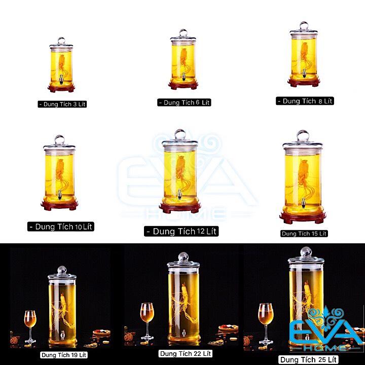 Bình Thủy Tinh Ngâm Rượu 3 Lít Cao Cấp - Hũ Thủy Tinh Trụ Trơn TT3L Nắp Kín Ngâm Sâm, Hoa Quả, Đựng Thực Phẩm