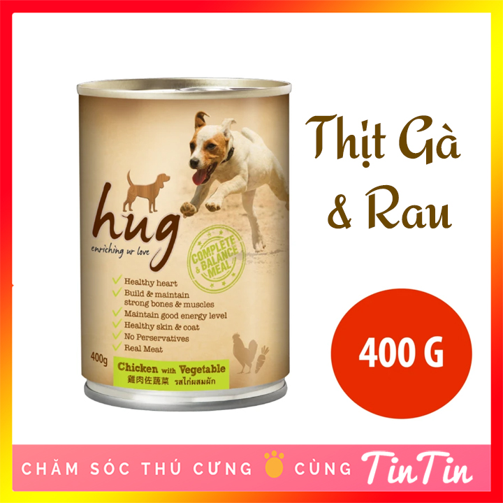 Pate Dinh Dưỡng Cho Chó HUG Lon 400 Gram