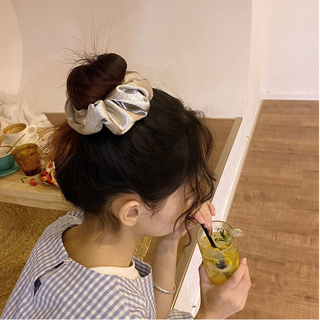 Cột tóc Scrunchies, dây buộc tóc vải Scunchies lụa trơn đơn sắc 2020