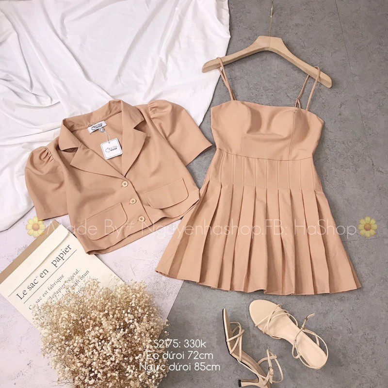 [HCM]Áo Vest + Đầm Xếp Ly Bigsize 60=>90