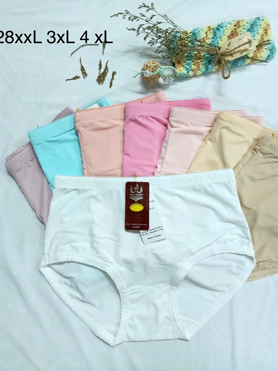 COMBO 5 QUẦN LÓT NỮ THUN LẠNH LƯNG CAO 9128