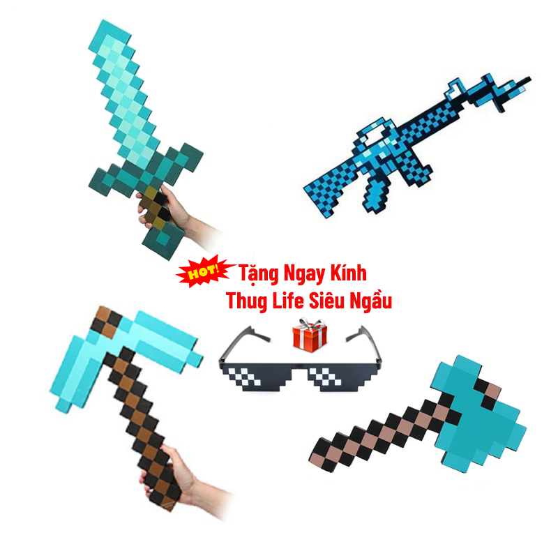 Combo Rìu Kiếm Cúp Sung Minecraft