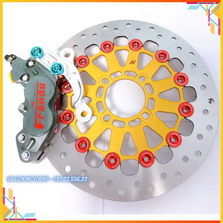 Trước sirius/jupiter-heo 4 pis frando + đĩa kingdrag size 267mm + pát 4 pis cnc