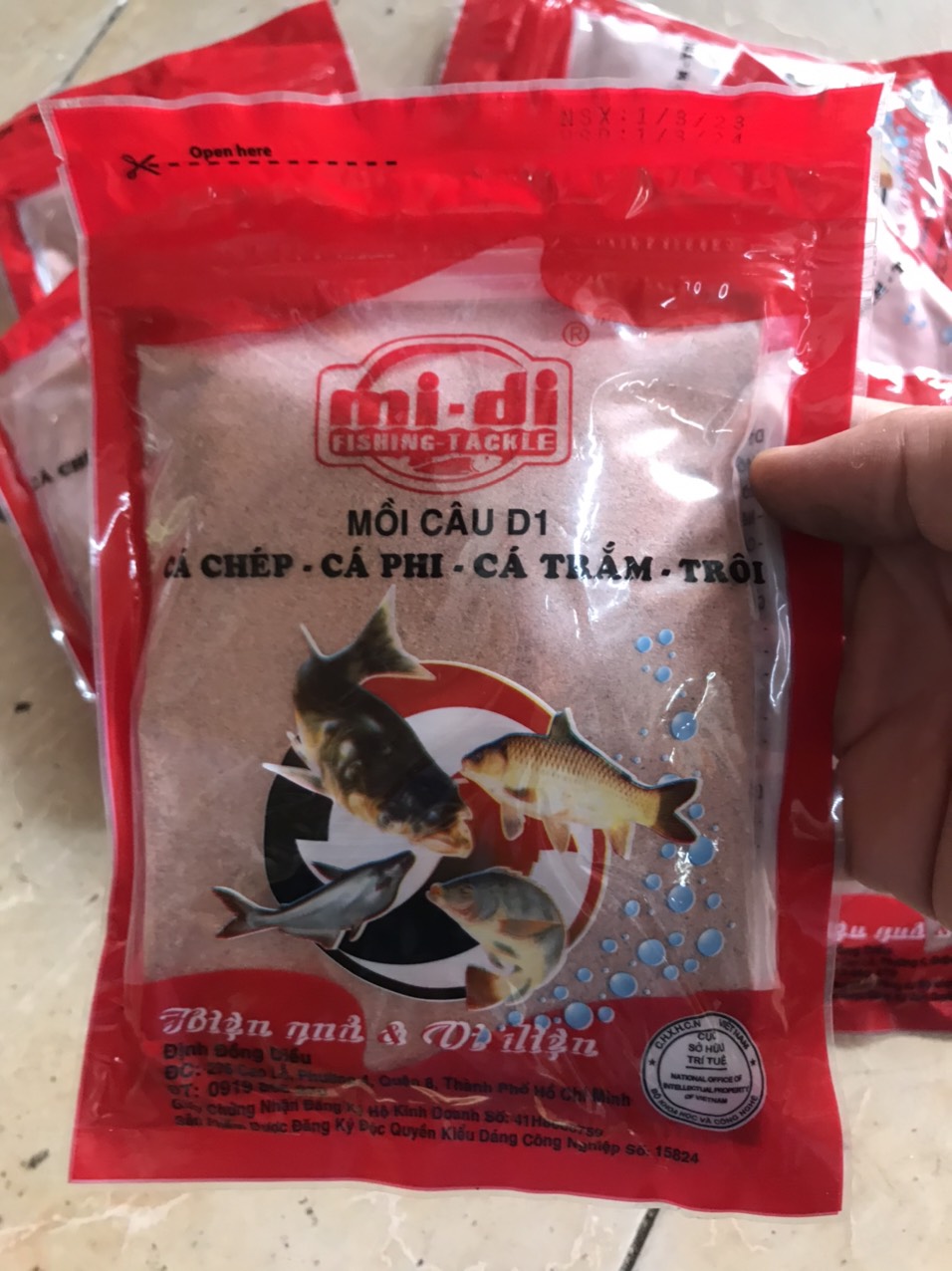 Cám câu cá d1 - mồi câu cá d1 câu chép, rô phi, trê