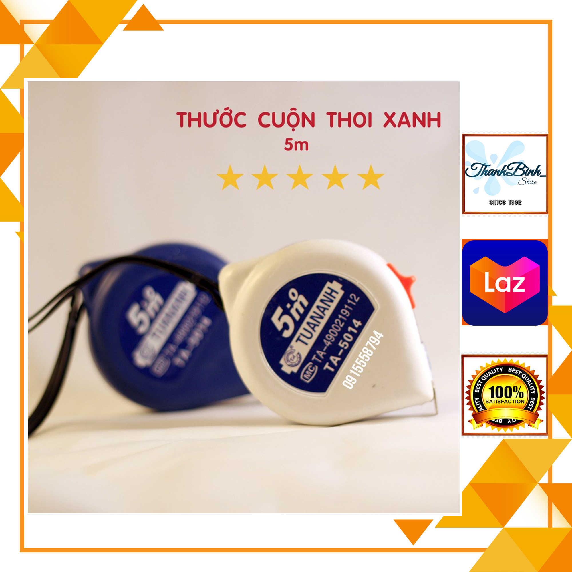 Thước rút thoi xanh/ thước cuộn- 3m/ 5m