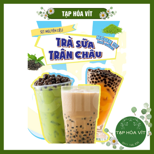 Set nguyên liệu trà sữa pha trà sữa
