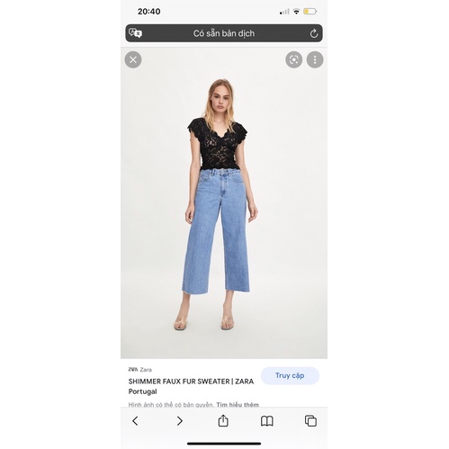 Áo ren Zara cổ V xuất dư xịn